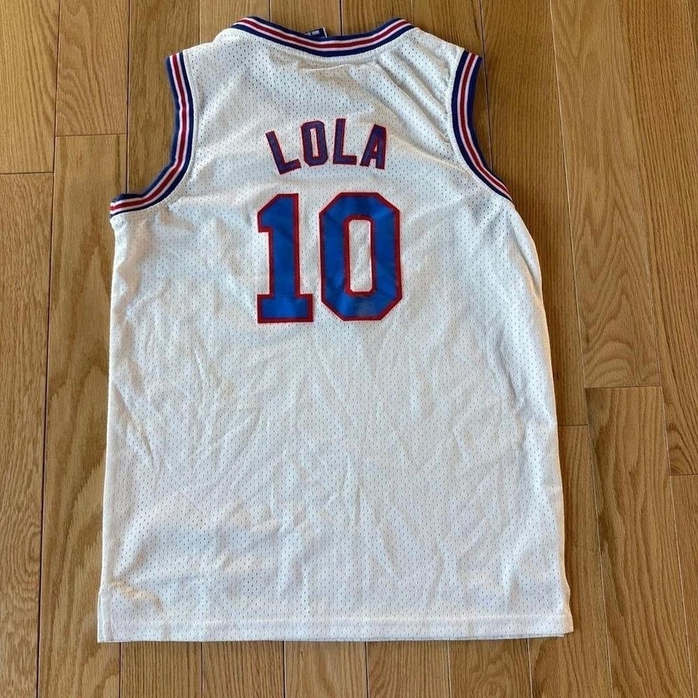 Vintage Champion Tune Squad Lola Bunny #10 Mesh Space Jam White Jersey Adult XL